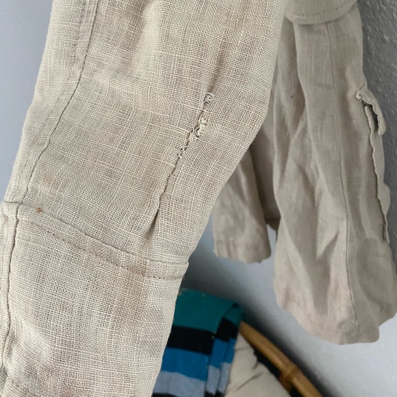 Well-worn Linen Army Trench by Free People - Picture 6 of 8